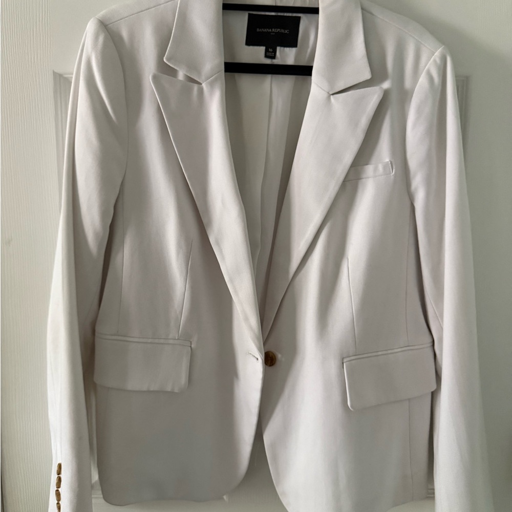 Banana Republic White Blazer Tailored Suit Jacket